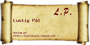 Lustig Pál névjegykártya